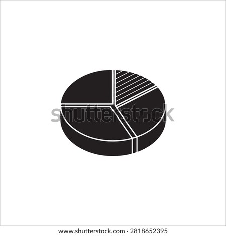 Simple pie chart divided into four equal sections isolated design
