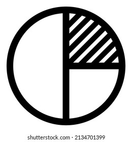 simple pie chart icon, editable stroke best used for web application or banner