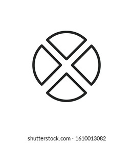 Simple pie chart line icon. Stroke pictogram. Vector illustration isolated on a white background. Premium quality symbol. Vector sign for mobile app and web sites.