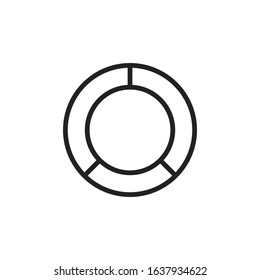 Simple pie chart line icon. Stroke pictogram. Vector illustration isolated on a white background. Premium quality symbol. Vector sign for mobile app and web sites.