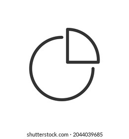 Simple pie chart line icon. Premium symbol in stroke style. Design of pie chart icon. Vector illustration.