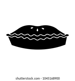 Simple pie icon. Bakery food vector symbol