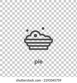Simple pie icon. Stroke pictogram. Vector illustration isolated on a transparent background PNG. Premium quality symbol. Vector sign for mobile app and web sites.