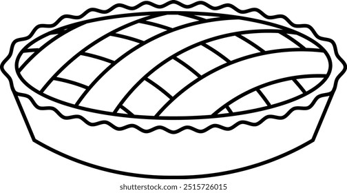 Ilustração de desenho de linha de pizza simples
