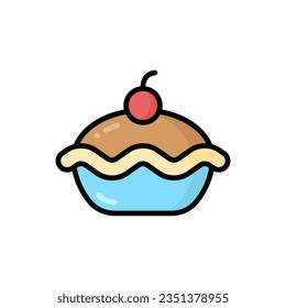 Simple Pie lineal color icon. The icon can be used for websites, print templates, presentation templates, illustrations, etc