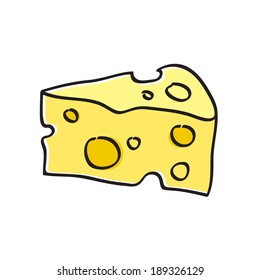 Simple piece of cheese illustration.