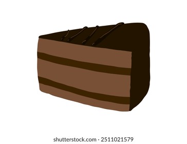 simples uma ilustração de bolo de chocolate