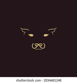 simple pig face logo. vector illustration for logo or icon