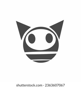 simple pig head shape logo 