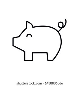 Simple pig line icon. Stroke pictogram. Vector illustration isolated on a white background. Premium quality symbols. Vector sign for mobile app and web sites