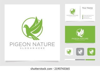 simple pigeon nature logo design