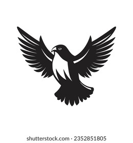 simple pigeon security group company logo vector illustration template design