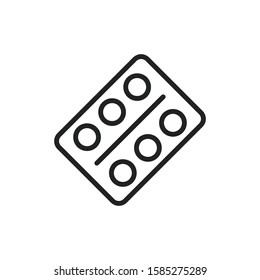 Simple pill line icon. Stroke pictogram. Vector illustration isolated on a white background. Premium quality symbol. Vector sign for mobile app and web sites.
