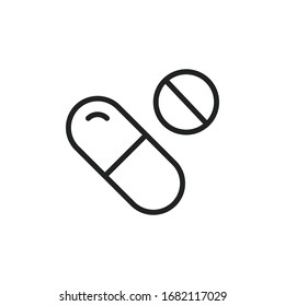 Einfaches Symbol für die Tablettenlinie. Piktogramm anheben. Vektorillustration einzeln auf weißem Hintergrund. Qualitätszeichen von Premium. Vektorillustration-Zeichen für mobile App und Webseiten.