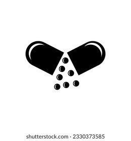 Simple pill line icon. Stroke pictogram. Vector illustration isolated on a white background. Premium quality symbol. Vector sign for mobile app and web sites.