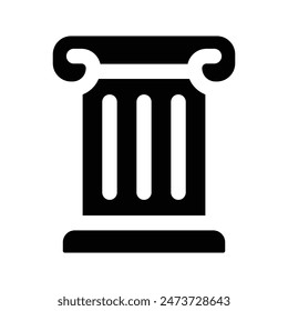 Simple Pillar glyph icon. The icon can be used for websites, print templates, presentation templates, illustrations, etc