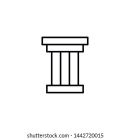 Simple pillar line icon. Stroke pictogram. Vector illustration isolated on a white background. Premium quality symbols. Vector sign for mobile app and web sites.