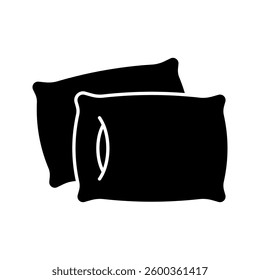 Simple pillow icon isolated on white background.