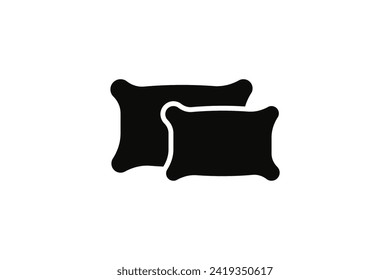 Simple pillow iocn black on white back ground.