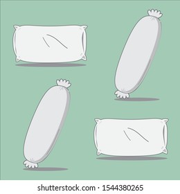 Simple pillow set vector illustration