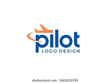 simple pilot monogram logo. tour and travel symbol vector design
