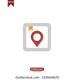 Simple pin location concept logo icon vector design