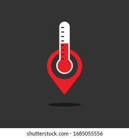 Diseño de icono vectorial de la ubicación simple de la clavija