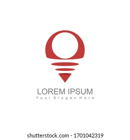 Simple Pin Location concept logo vector design