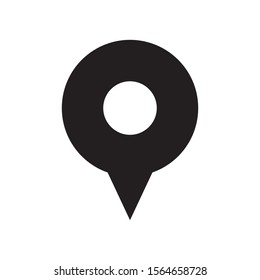 Simple pin location icon in black color