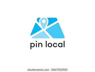 simple pin location logo symbol design