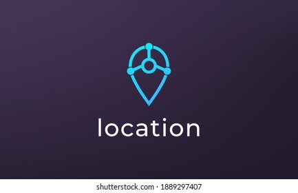 Logotipo de posición simple del pin. icono de ubicación de destino abstracto, diseño de símbolo de dirección de ruta