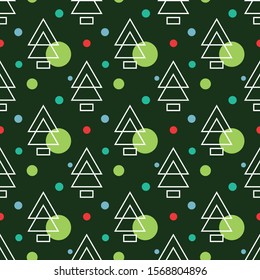 Simple pine christmas pattern vector illustrations
