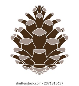Icono de cono de pino simple, material vector de decoración