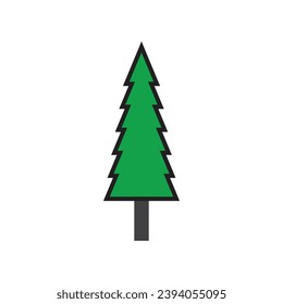 simple pine or fir tree logo  pine house evergreen.for pine forest adventurers camping nature badges and business.vector