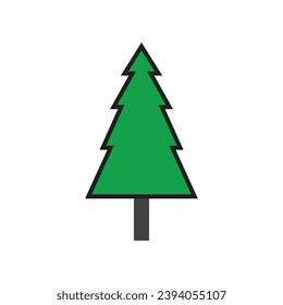 simple pine or fir tree logo  pine house evergreen.for pine forest adventurers camping nature badges and business.vector