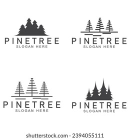 simple pine or fir tree logo  pine house evergreen.for pine forest adventurers camping nature badges and business.vector