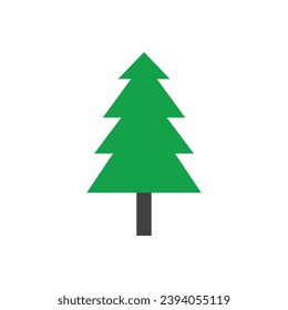 simple pine or fir tree logo  pine house evergreen.for pine forest adventurers camping nature badges and business.vector