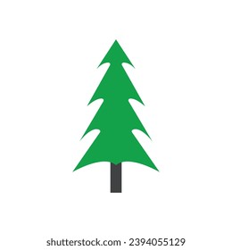 simple pine or fir tree logo  pine house evergreen.for pine forest adventurers camping nature badges and business.vector