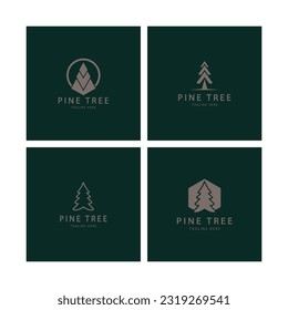 simple pine or fir tree logo,evergreen.for pine forest,adventurers,camping,nature,badges and business.vector