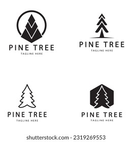 simple pine or fir tree logo,evergreen.for pine forest,adventurers,camping,nature,badges and business.vector