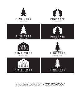 simple pine or fir tree logo,evergreen.for pine forest,adventurers,camping,nature,badges and business.vector