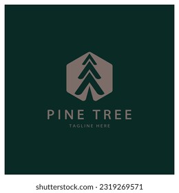 simple pine or fir tree logo,evergreen.for pine forest,adventurers,camping,nature,badges and business.vector