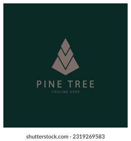 simple pine or fir tree logo,evergreen.for pine forest,adventurers,camping,nature,badges and business.vector