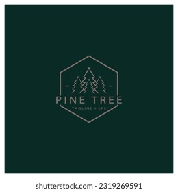 simple pine or fir tree logo,evergreen.for pine forest,adventurers,camping,nature,badges and business.vector