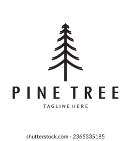 simple pine or fir tree logo,evergreen.for pine forest,adventurers,camping,nature,badges and business.vector