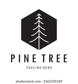 simple pine or fir tree logo,evergreen.for pine forest,adventurers,camping,nature,badges and business.vector