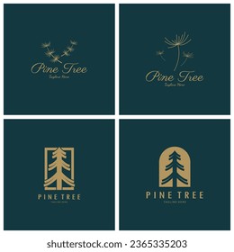 simple pine or fir tree logo,evergreen.for pine forest,adventurers,camping,nature,badges and business.vector