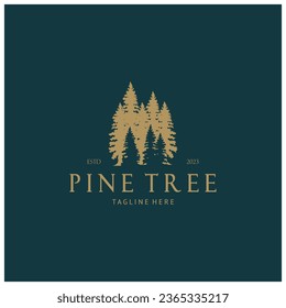 logotipo simple de pino o abeto, evergreen.para pinares, aventureros, camping, naturaleza, insignias y negocios.vector