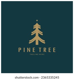 simple pine or fir tree logo,evergreen.for pine forest,adventurers,camping,nature,badges and business.vector