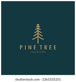 simple pine or fir tree logo,evergreen.for pine forest,adventurers,camping,nature,badges and business.vector